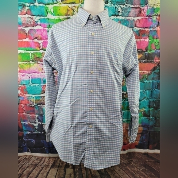 BROOKS brothers 346 plaid non-Iron button down size L - Picture 1 of 9